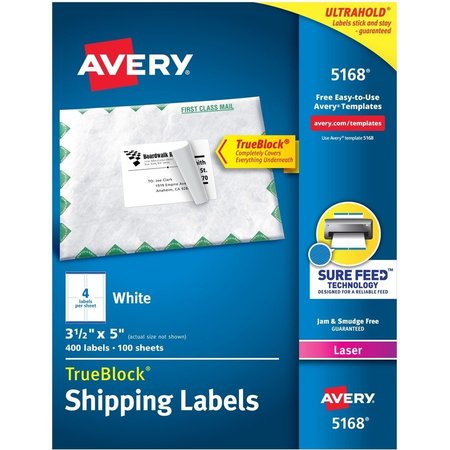 AVERY Label, Lsr, Shippng, 3.5X5,400PK AVE5168